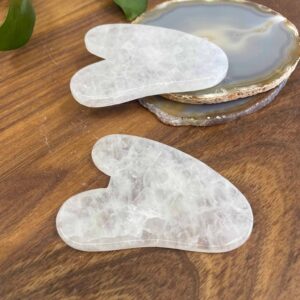 Gua sha massagespatel vit kvarts