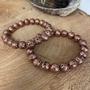 Kristallarmband Lavastenar koppar