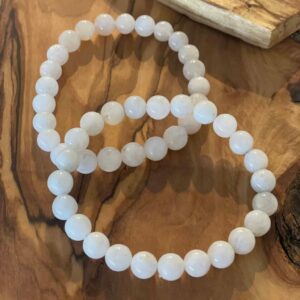Kristallarmband runda pärlor månsten