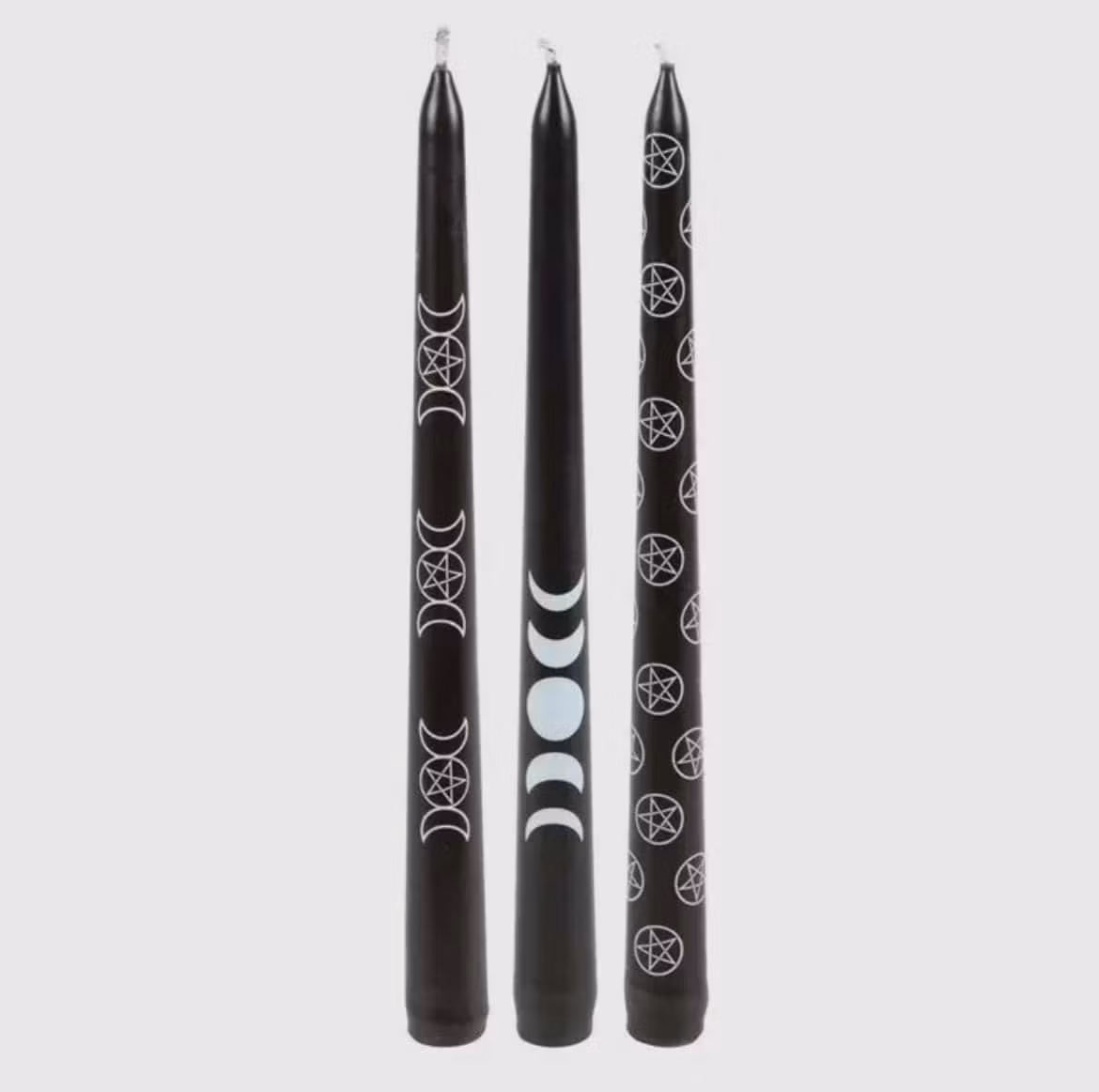 3 pack svarta ritualljus