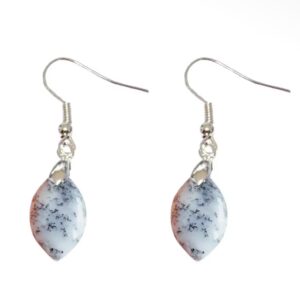Örhängen silverpläterad mässing Dendritisk opal