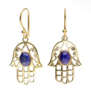 Örhängen i brons hamsa hand