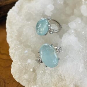 Ring akvamarin justerbar