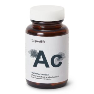 Greatlife Activated Charcoal Norit® – Aktivt Kol 60 kapslar från Greatlife.