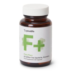 Greatlife Flora Plus+ Probiotika 60 kapslar – mjölksyrabakterier från Greatlife.